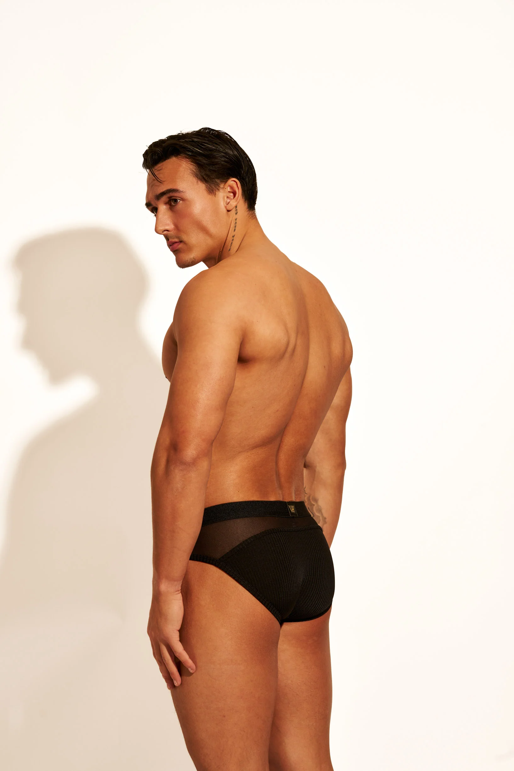 ALLURING MESH BRIEF - BLACK - Image 6