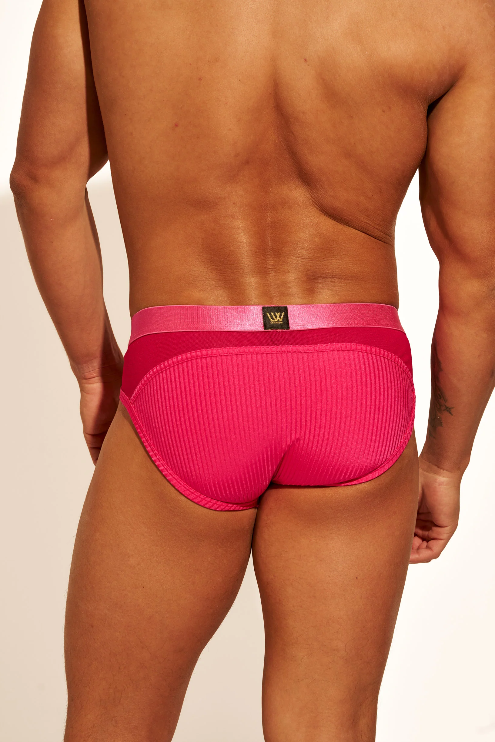 ALLURING MESH BRIEF - HOT PINK - Image 9