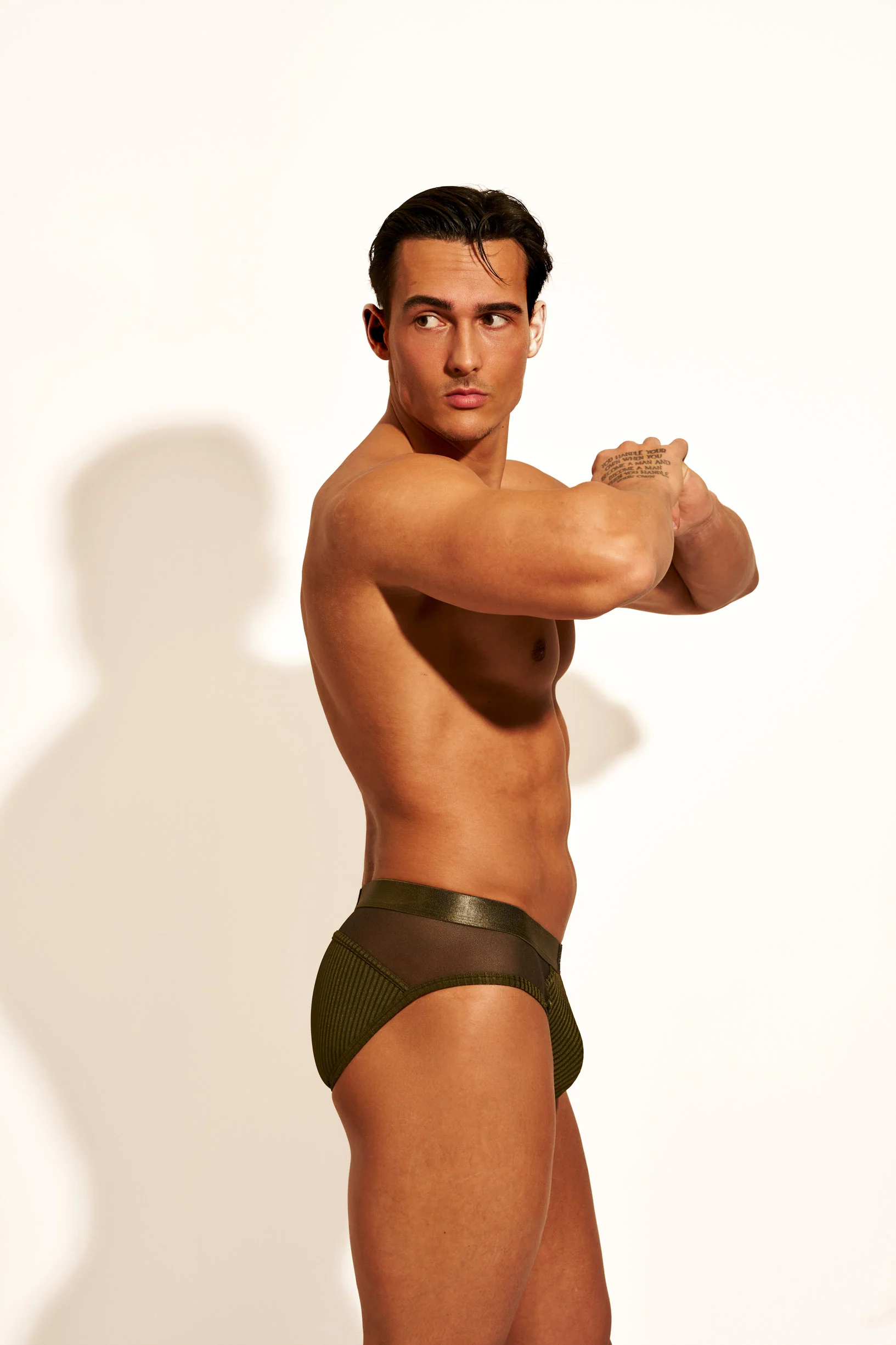 ALLURING MESH BRIEF - OLIVE - Image 4