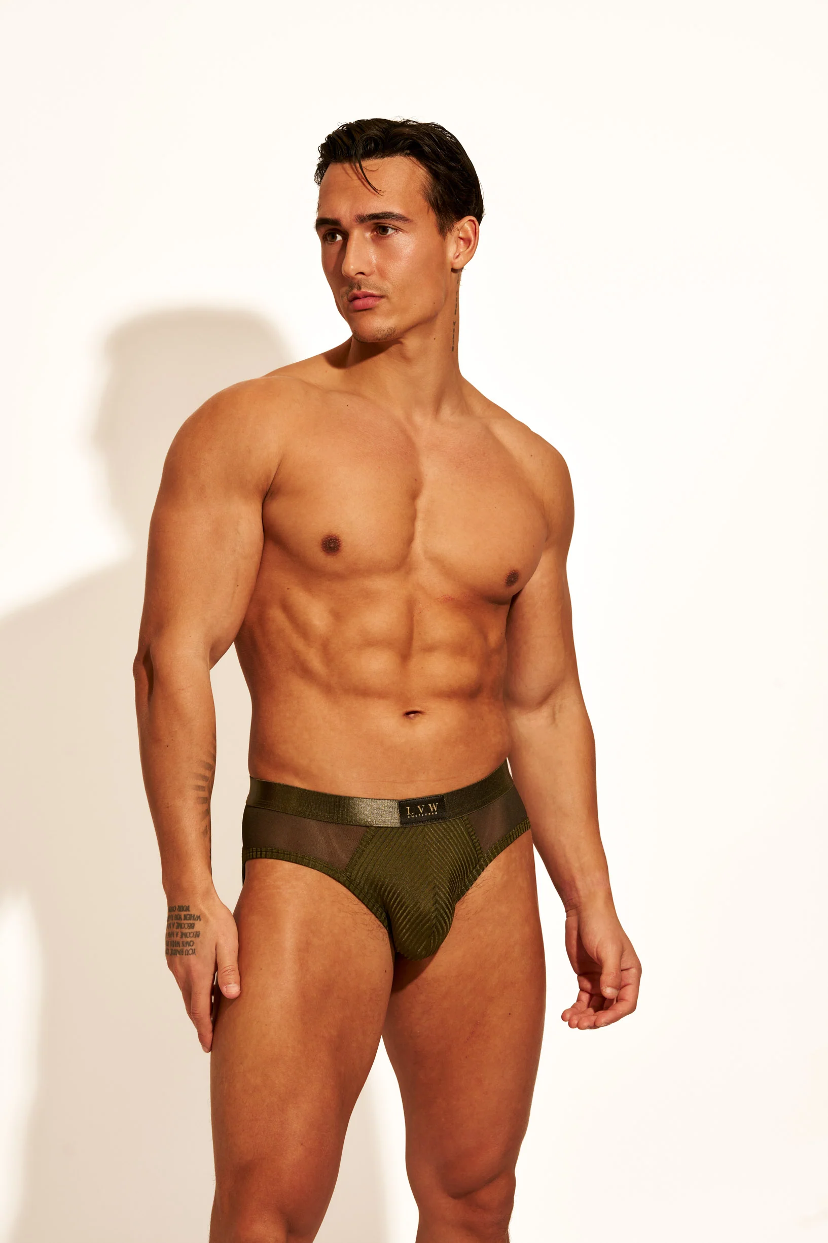 ALLURING MESH BRIEF - OLIVE - Image 6
