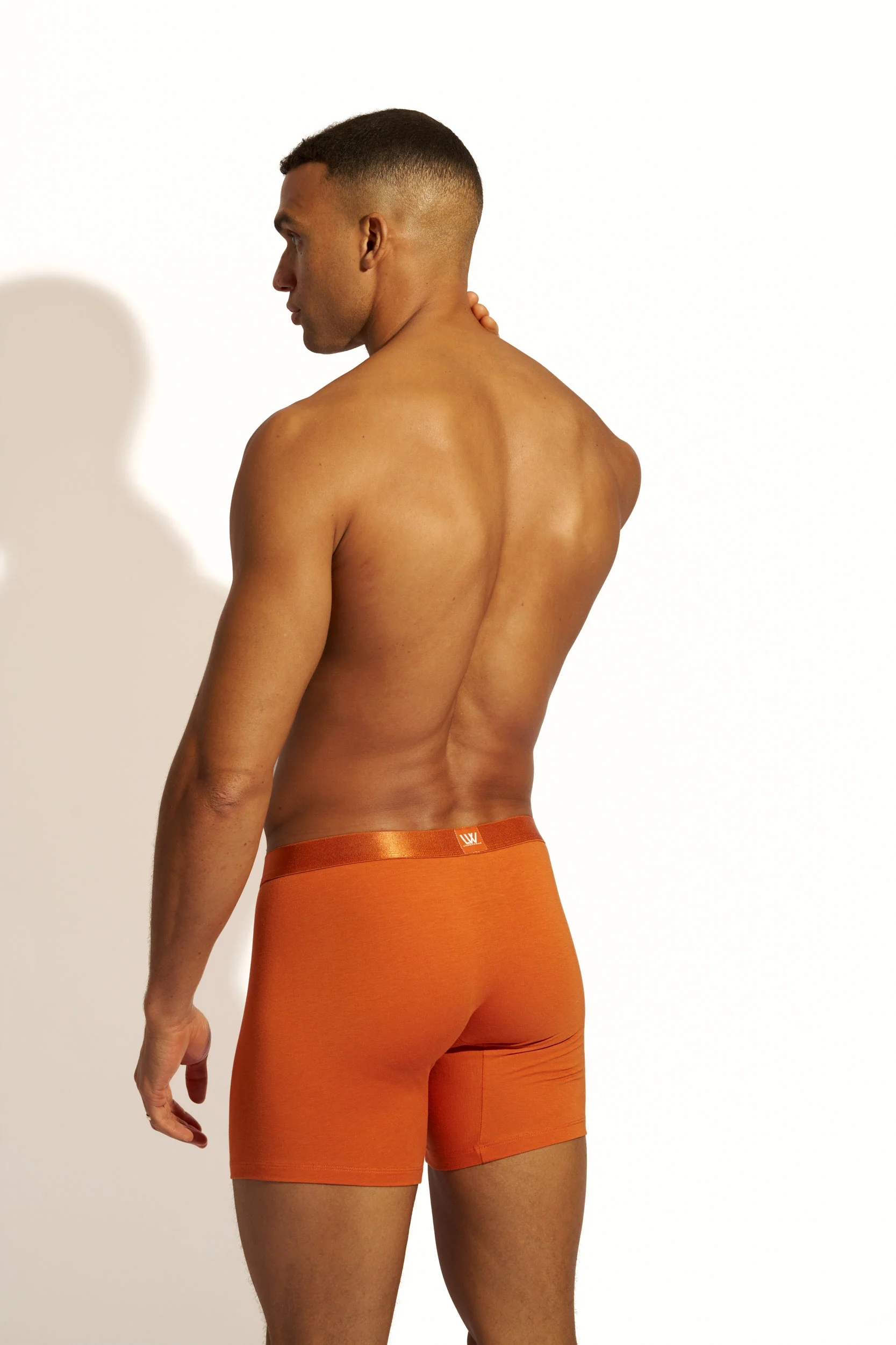MINIMALISTIC SILK BOXER BRIEF LONG - BURNT ORANGE - Image 8