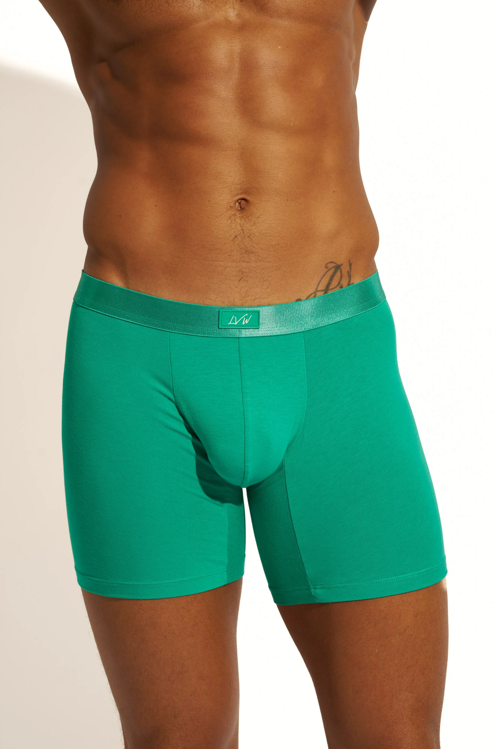 MINIMALISTIC SILK BOXER BRIEF LONG - EMERALD - Image 6
