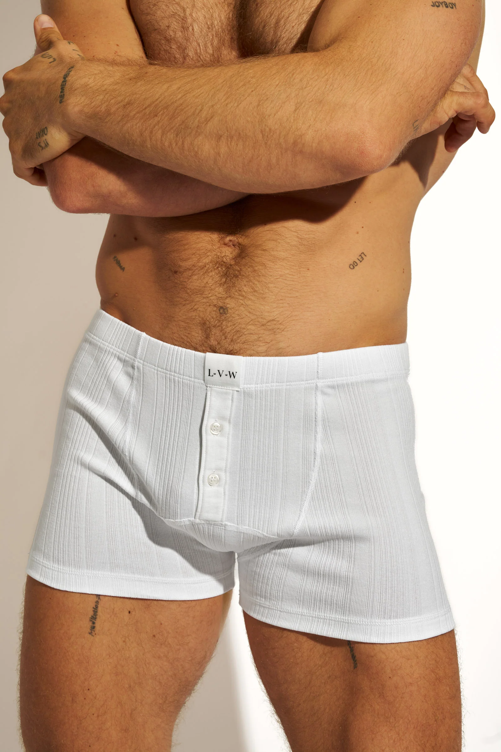 ESSENTIAL EXCLUSIVE BOXER BRIEF BUTTONS - WHITE - Image 3